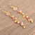 Gold-plated multi-gemstone dangle earrings, 'Pink Sea' - Gold-Plated Cultured Pearl and Chalcedony Dangle Earrings (image 2b) thumbail