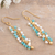 Gold-plated chalcedony and cultured pearl dangle earrings, 'Berry Beautiful' - Hand Made Gold-Plated Cultured Pearl Dangle Earrings (image 2b) thumbail