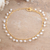 Gold-plated cultured pearl charm bracelet, 'Charmed Circle' - Handmade Gold-Plated Cultured Pearl Charm Bracelet (image 2) thumbail