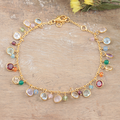 Gold-plated gemstone bracelet, Sparkling Charms