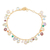 Gold-plated multi-gemstone charm bracelet, 'Rainbow Bubbles' - Handmade Gold-Plated Multi-Gemstone Charm Bracelet thumbail