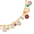 Gold-plated gemstone bracelet, 'Sparkling Charms' - Handmade Gold-Plated Multi-Gemstone Charm Bracelet