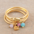 Gold-plated gemstone stacking rings, 'Day Date' (set of 4) - Gold-Plated Gemstone Stacking Rings (Set of 4) thumbail
