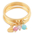 Gold-plated gemstone stacking rings, 'Day Date' (set of 4) - Gold-Plated Gemstone Stacking Rings (Set of 4)