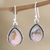 Opal dangle earrings, 'Cloud Cover' - Pink Opal and Sterling Silver Dangle Earrings from India (image 2) thumbail