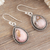 Opal dangle earrings, 'Cloud Cover' - Pink Opal and Sterling Silver Dangle Earrings from India