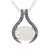 Halskette mit Anhänger aus Saphir und Mondstein - Von Hand gefertigte Halskette aus Saphir und Mondstein