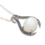 Sapphire and moonstone pendant necklace, 'Indigo Sky' - Artisan Crafted Sapphire and Moonstone Necklace