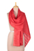 Linen shawl, 'Dreams in Strawberry' - Linen Shawl in a Strawberry Tone Made in India (image 2a) thumbail