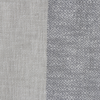 Baumwoll-Überwurfdecke, „Grey Elegance“ - Kunsthandwerklich gefertigte Baumwoll-Überwurfdecke aus Indien