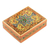 Papier mache decorative box, 'Charming Persia' - Wood Papier Mache Decorative Box in Yellow