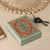 Papier mache decorative box, 'Persian Flower Paradise' - Wood Papier Mache Decorative Box in Blue