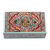 Papier mache decorative box, 'Persian Style' - Indian Wood Papier Mache Decorative Box with Flowers