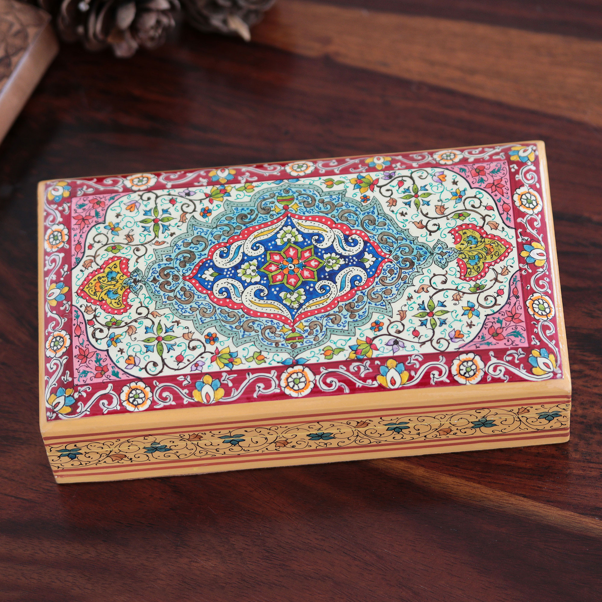 Paper Mache Decorative Hand Painted Flat Box at Rs 600/piece, Boxes in New  Delhi