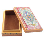 Papier mache decorative box, 'Persian Influence' - Wood Papier Mache Decorative Box Hand-Painted in India