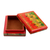 Dekorative Schachtel aus Pappmaché, 'Wildes Paradies in Rot'. - Handbemalte Holz-Pappmaché-Dekoschachtel in Rot