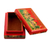 Caja decorativa de papel maché, 'Paisaje en rojo' - Caja decorativa de papel maché de madera roja pintada a mano