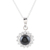 Onyx and cubic zirconia pendant necklace, 'Charming Midnight' - Sterling Silver Onyx and Cubic Zirconia Pendant Necklace