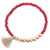 Quartz beaded stretch bracelet, 'Radiant Bliss' - Quartz and Brass Beaded Stretch Bracelet with Lurex Tassel