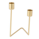 Iron candle holder, 'Golden Spark' - Gold Powder Coated Iron Candle Holder Handcrafted in India