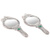 Aluminum hand mirrors, 'Leafy Paradise' (pair) - Pair of Antiqued Aluminum Hand Mirrors with Beads from India