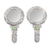 aluminium hand mirrors, 'Scallop Beauty' (pair) - Pair of Antiqued aluminium Hand Mirrors with Beads from India