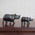 Messingfiguren, „Rhino Glory“ (Paar) – Messingfiguren für Nashornmutter und Jungtier, hergestellt in Indien
