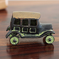 Brass decorative accent, 'Vintage Ride' - Vintage Car Brass Decorative Accent Crafted in India