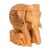 Wood sculpture, 'Matriarch Elephant' - Artisan Crafted Elephant and Calf Wood Sculpture from India (image 2b) thumbail