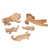 Puzzle de madera de teca, 'Feline Time' (5 piezas) - Puzzle de madera de teca con temática animal de la India (5 piezas)