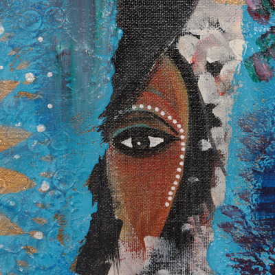 'Knowing Eye' - Pintura acrílica abstracta firmada