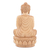 Wood sculpture, 'With Peace' - Indian Kadam Wood Sculpture with Buddha Motif