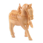 Wood sculpture, 'Mughal Steed' - Hand-Carved Wood Statuette