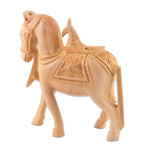 Wood sculpture, 'Mughal Steed' - Hand-Carved Wood Statuette