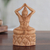 Holzskulptur „Baddha Konasana“ – handgefertigte Yoga-Pose-Skulptur aus Holz