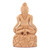 Wood sculpture, 'Supta Virasana' - Artisan Crafted Yogi Sculpture from India
