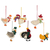 Wool felt ornaments, 'Fine Feathered Friends' (set of 6) - Handcrafted Wool Felt Chicken Geese Ornaments (Set of 6) thumbail