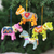 Wool felt ornaments, 'Spring Ponies' (set of 4) - Set of 4 Colorful Embroidered Wool Felt Pony Ornaments (image 2) thumbail