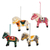 Wool felt ornaments, 'Winter Ponies' (set of 4) - Set of 4 Embroidered Wool Felt Pony Ornaments with Fur thumbail