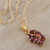 Gold plated garnet pendant necklace, 'Scarlet Blaze' - Gold Plated Silver Necklace with a Garnet Cluster