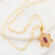 Gold plated ruby pendant necklace, 'Flower of Delhi' - Gold Plated Flower Necklace with a Red Ruby (image 2b) thumbail