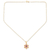 Gold plated ruby pendant necklace, 'Flower of Delhi' - Gold Plated Flower Necklace with a Red Ruby (image 2d) thumbail