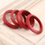 Mango wood bangle bracelets, 'Claret Fusion' (set of 4) - Set of 4 Mango Wood Claret Bangle Bracelets from India