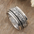 Sterling silver meditation spinner ring, 'Full Happiness' - 925 Sterling Silver Meditation Spinner Ring Crafted in India