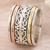 Multi-metal meditation spinner ring, 'Total Serenity' - Sterling Silver Brass and Copper Meditation Spinner Ring