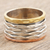 Multi-metal meditation spinner ring, 'Graceful Alliance' - Unisex Sterling Silver Brass Copper Meditation Spinner Ring