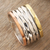 Multi-metal meditation spinner ring, 'Graceful Alliance' - Unisex Sterling Silver Brass Copper Meditation Spinner Ring