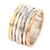 Multi-metal meditation spinner ring, 'Graceful Alliance' - Unisex Sterling Silver Brass Copper Meditation Spinner Ring