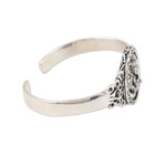 Sterling silver cuff bracelet, 'Ganesha Glory' - Sterling Silver Cuff Bracelet Featuring Ganesha