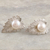 Cultured pearl drop earrings, 'Leaf Ecstasy' - Cultured Pearl and 925 Sterling Silver Leaf Drop Earrings (image 2b) thumbail